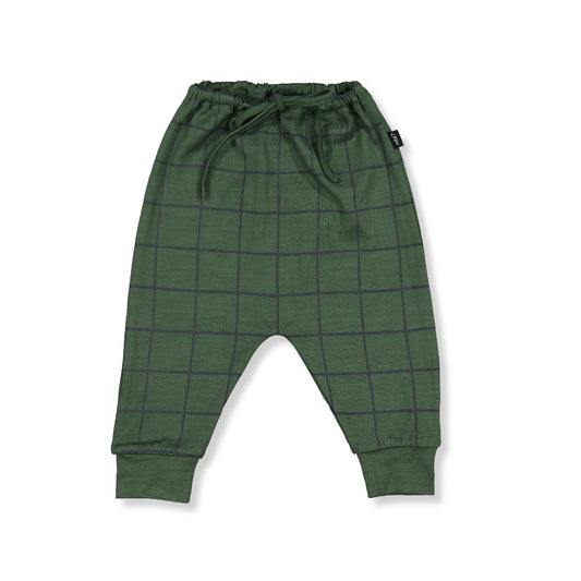 Little Flock of Horrors Asher Dropcrotch Pants Forest Check