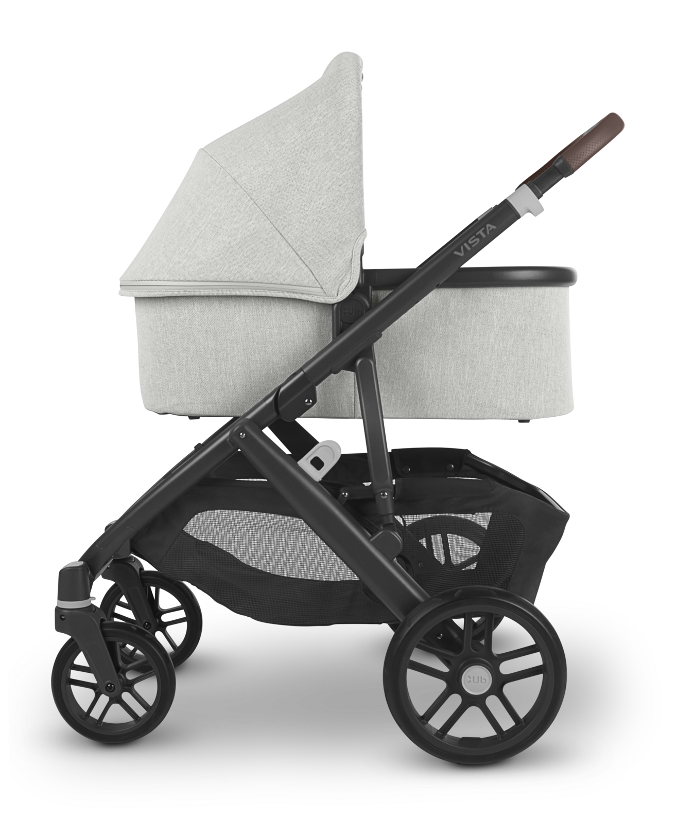 UPPAbaby Vista V2 Stroller with Bassinet- ANTHONY (White & Grey Chenille + Carbon Frame)