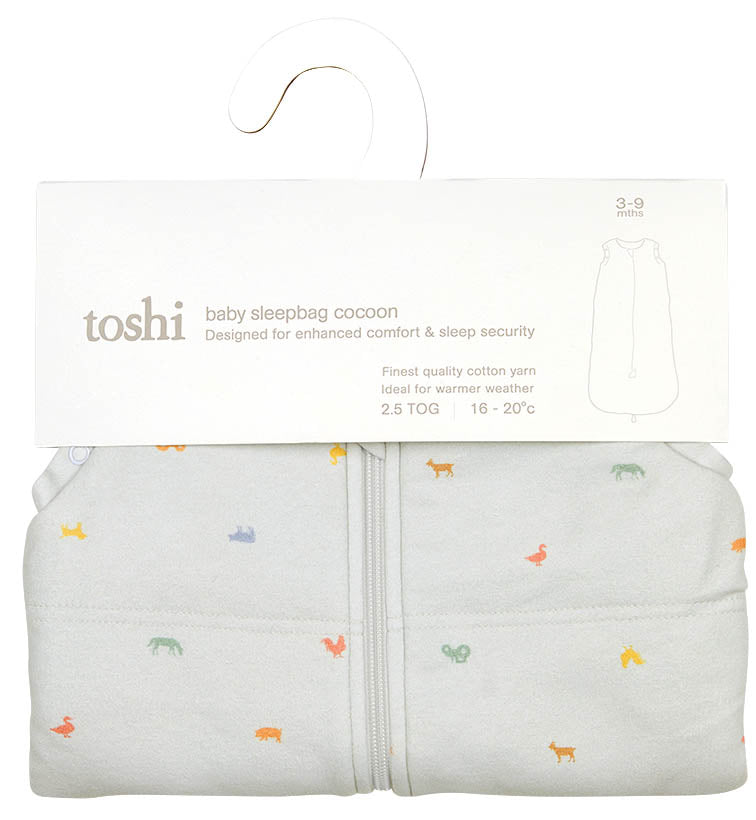 Toshi Baby Sleep Bag Classic Cocoon 2.5 TOG Barn Buddies Ash