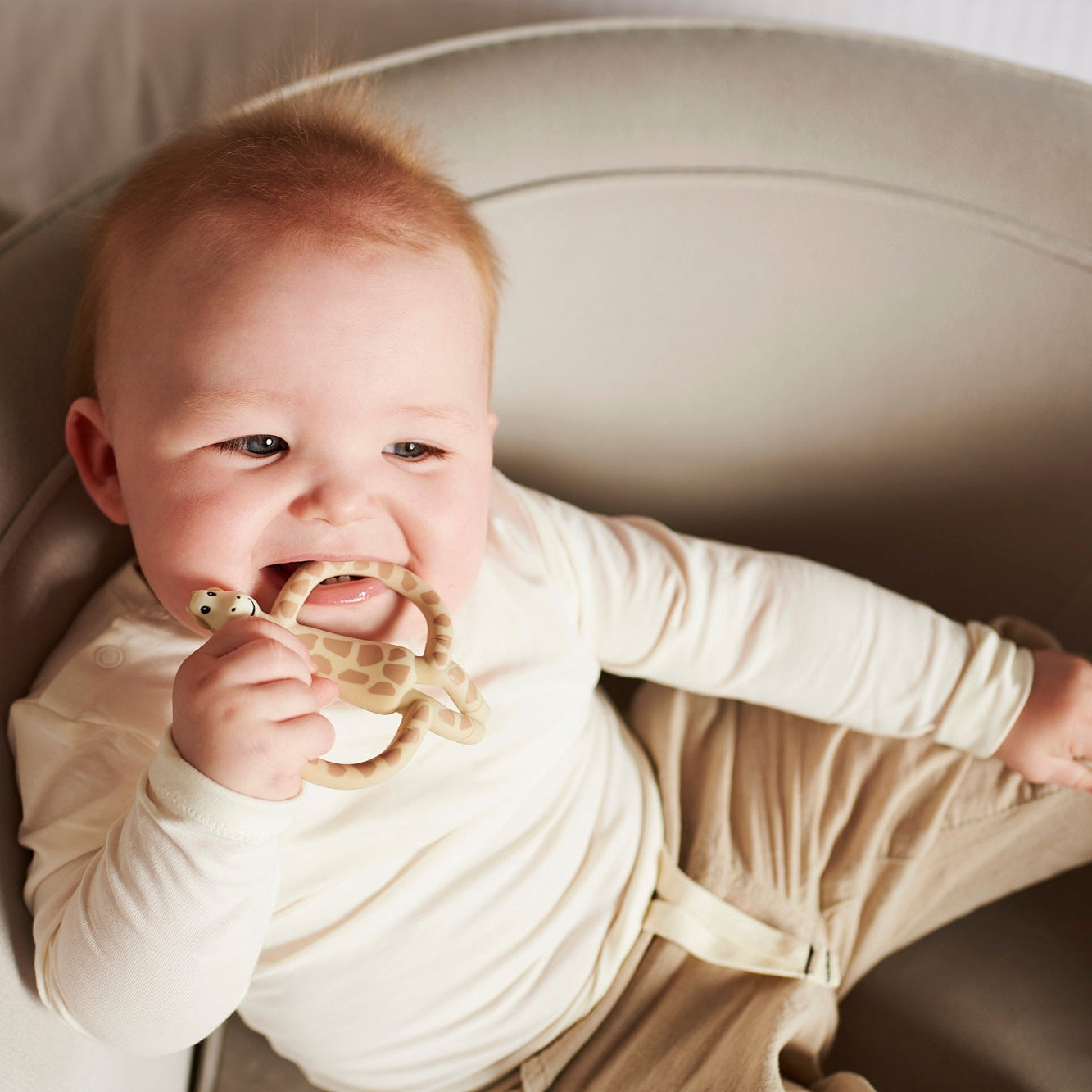 Giraffe Silicone Teething Toy in gift pack.