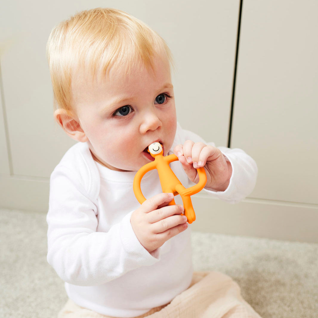orange teething toy silicone monkey