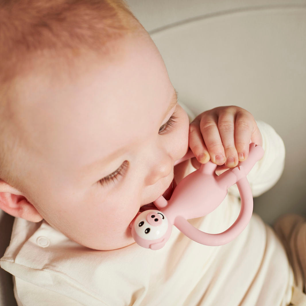 Pink Pig Silicone Teething Toy.