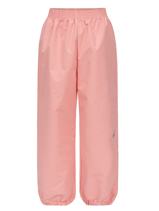 Girls straight leg rain pant with elasticated waist in Apricot colourway. 