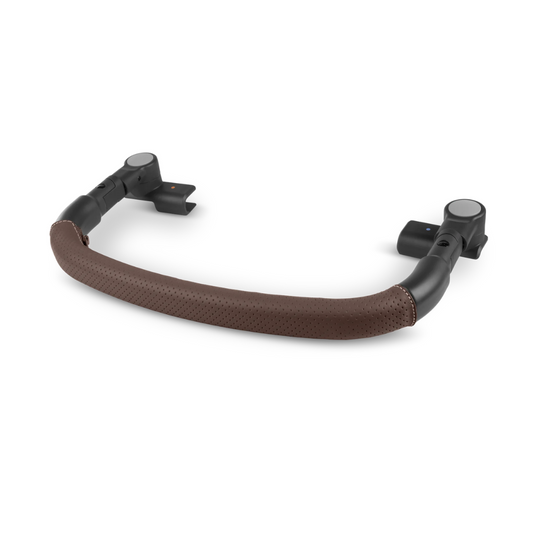UPPAbaby Minu V3 Bumper Bar Chestnut brown leather.