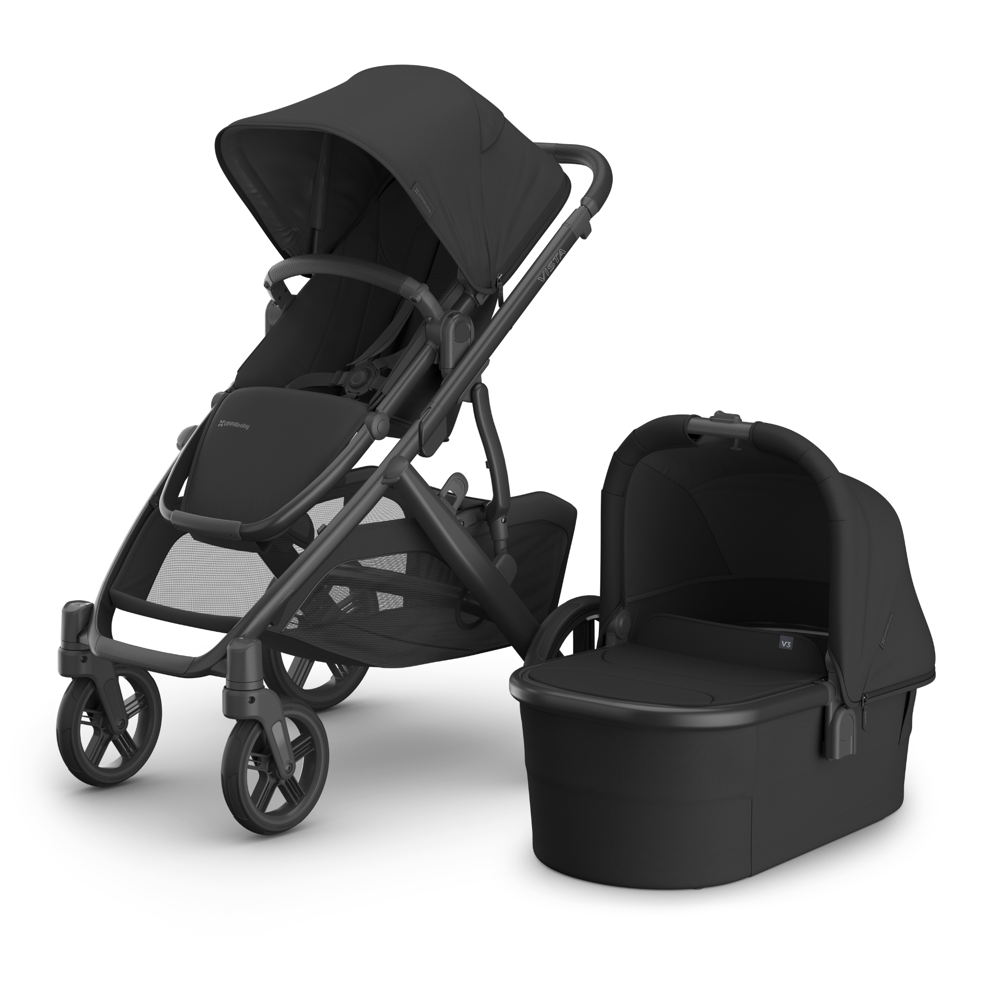 uppababy vista stroller jake black UPPAbaby Vista V3 Stroller with Bassinet