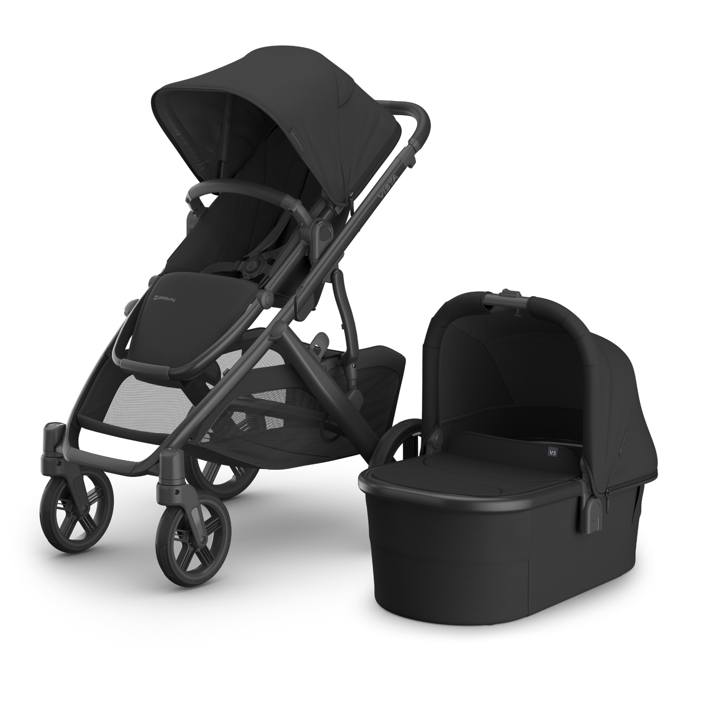 BABY EXPO UPPAbaby Vista V3 Stroller with Bassinet - Jake (Black/Carbon)