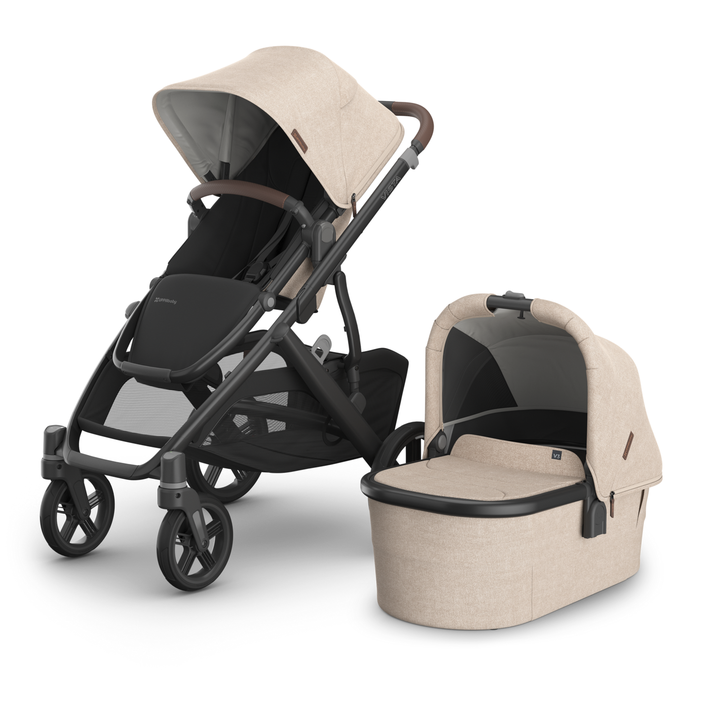 BABY EXPO: UPPAbaby Vista V3 Stroller with Bassinet - Liam (Oat Melange/Carbon)