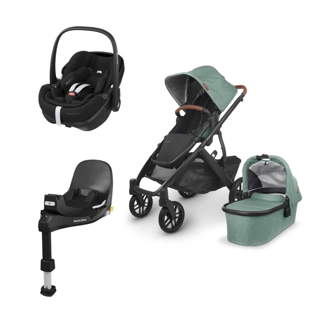 UPPAbaby VISTA V2 Stroller Maxi Cosi Pebble 360 Capsule and Base Bundle Hatch Baby Child