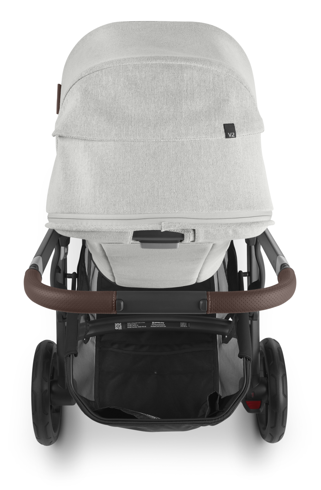 UPPAbaby Vista V2 Stroller with Bassinet- ANTHONY (White & Grey Chenille + Carbon Frame)