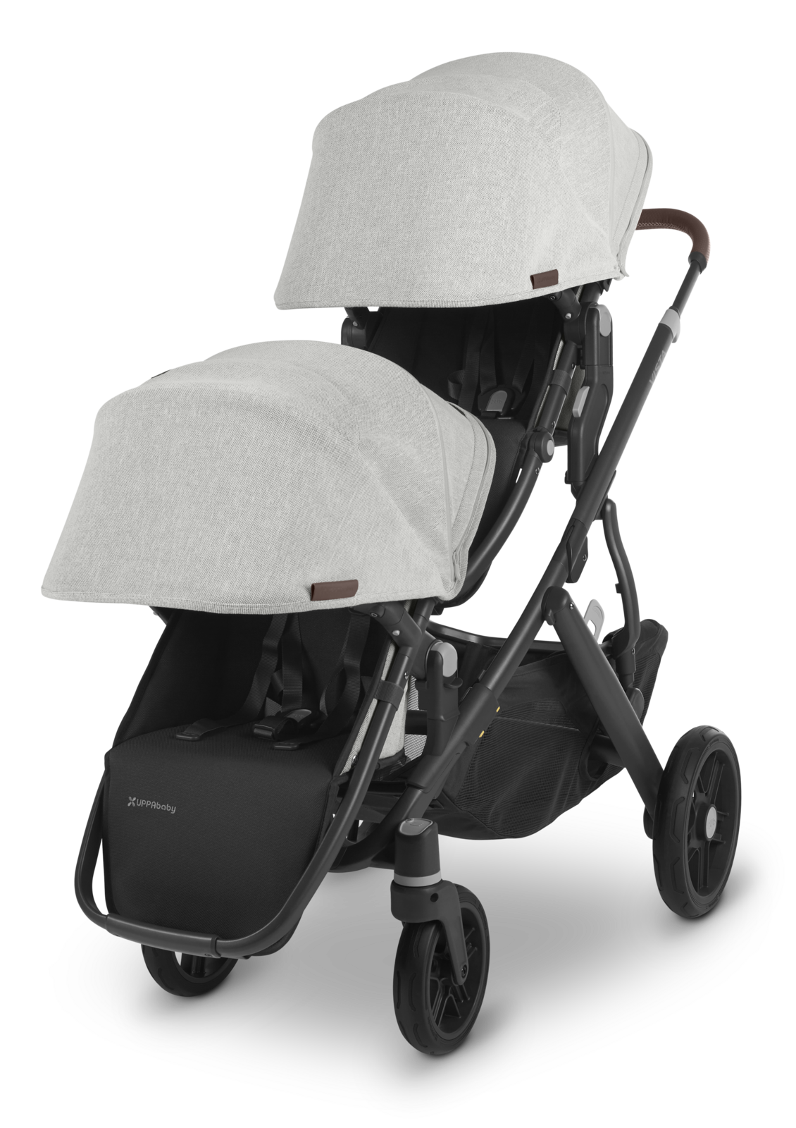 UPPAbaby Vista V2 Stroller with Bassinet- ANTHONY (White & Grey Chenille + Carbon Frame)