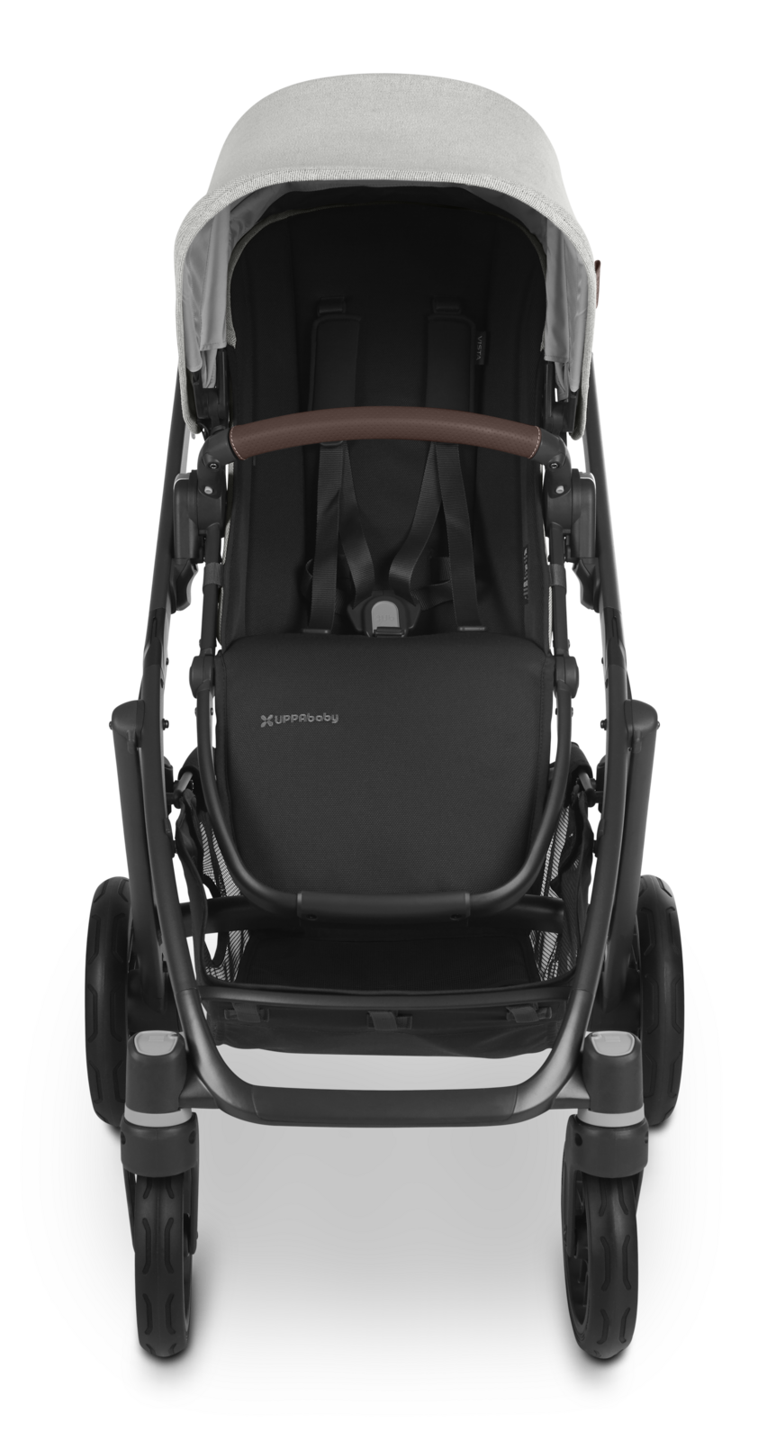 UPPAbaby Vista V2 Stroller with Bassinet- ANTHONY (White & Grey Chenille + Carbon Frame)