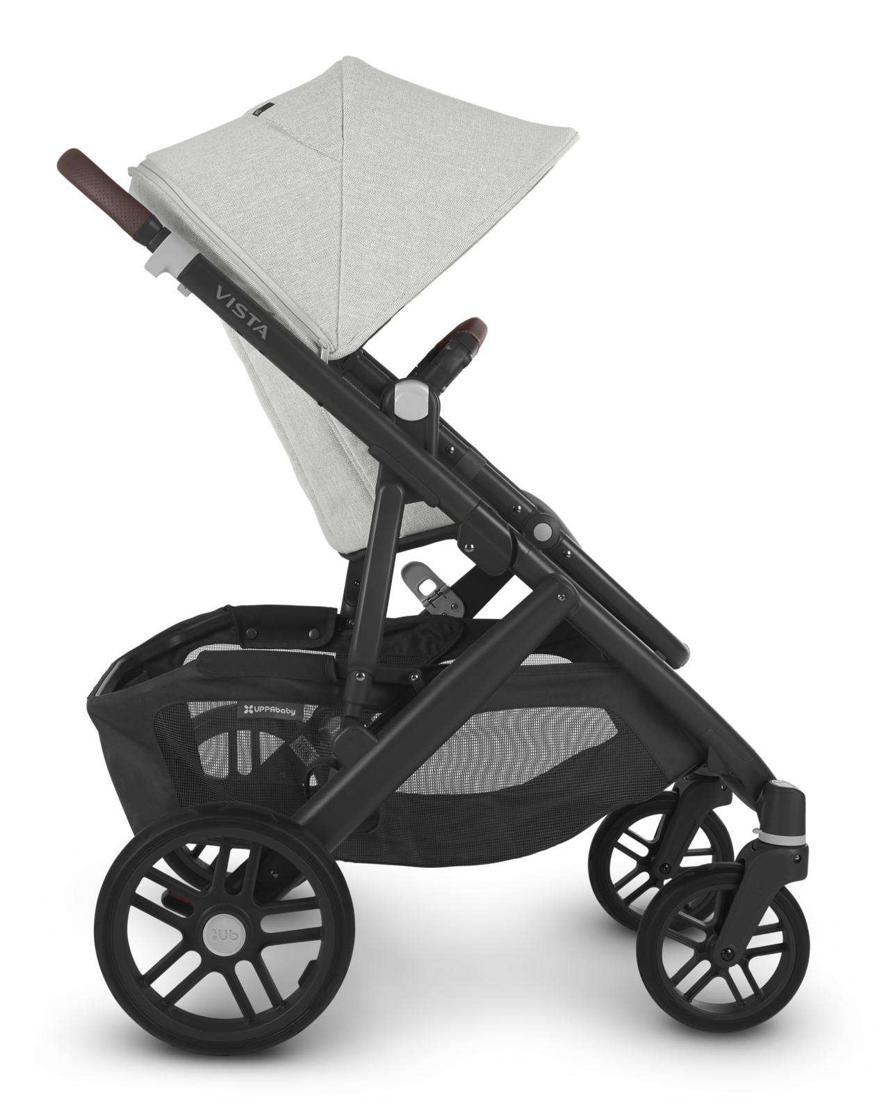 UPPAbaby Vista V2 Stroller with Bassinet- ANTHONY (White & Grey Chenille + Carbon Frame)