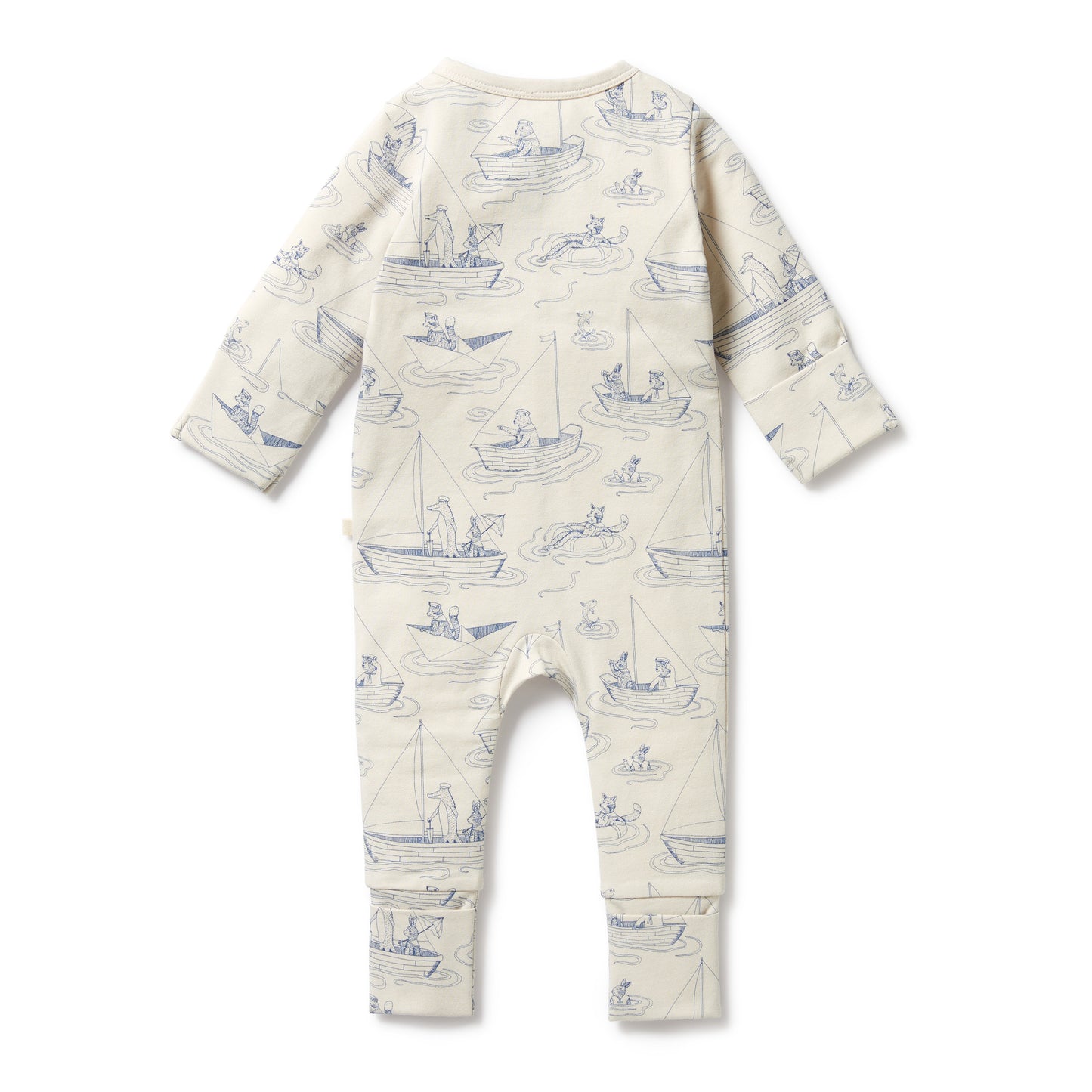 Wilson + Frenchy Sail Away Organic Zipsuit With Feet