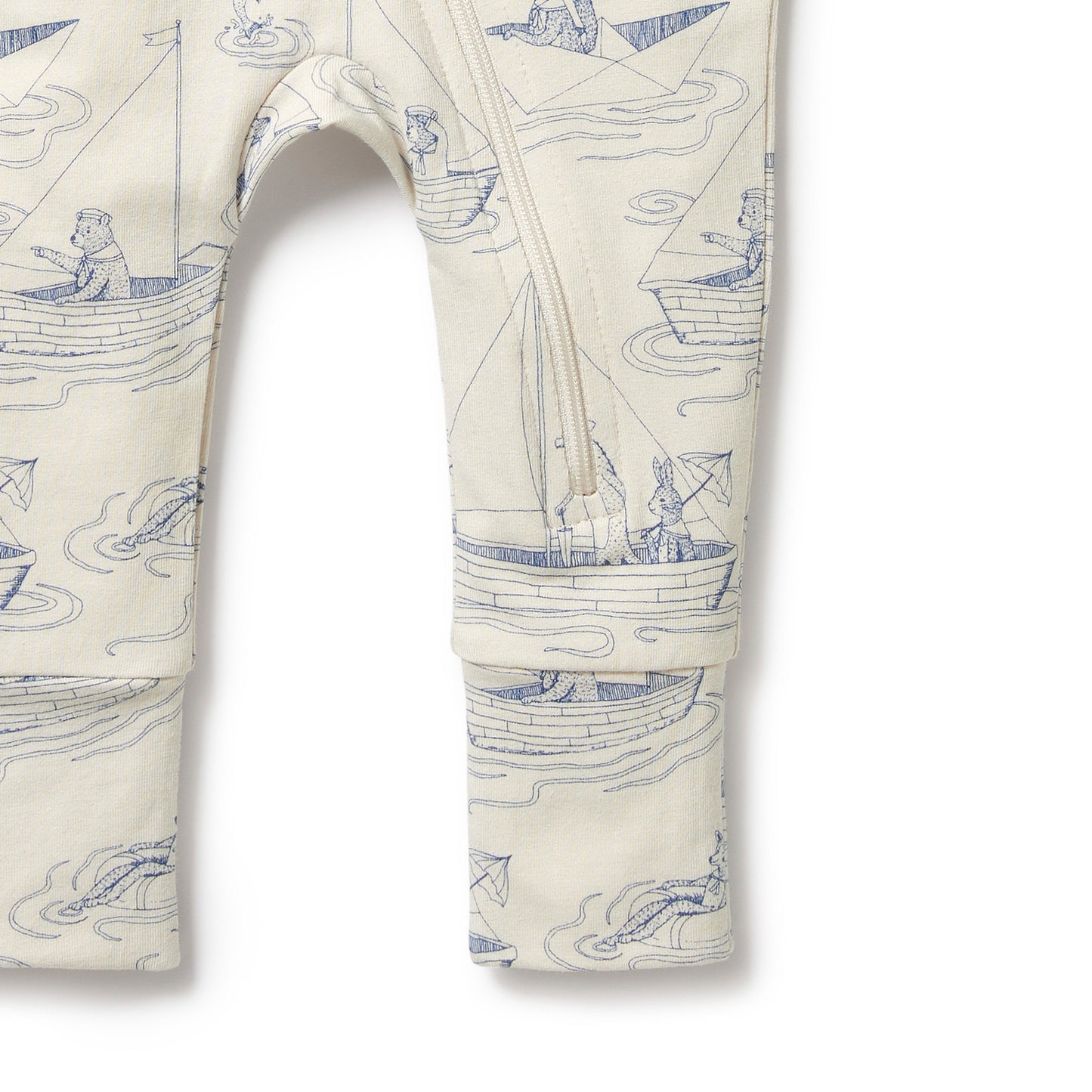 Wilson + Frenchy Sail Away Organic Zipsuit With Feet