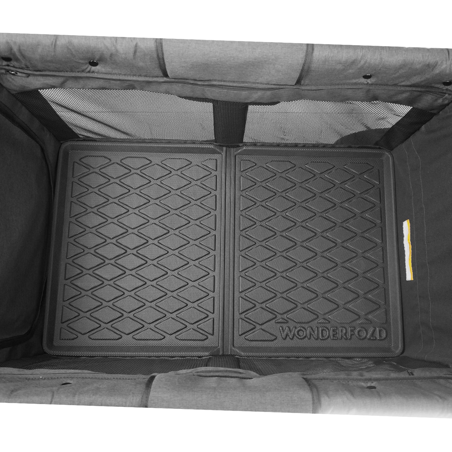 Black Rubber Weather Mat for Wonderfold Wagon W4 in Grey Wonderfold Wagon.