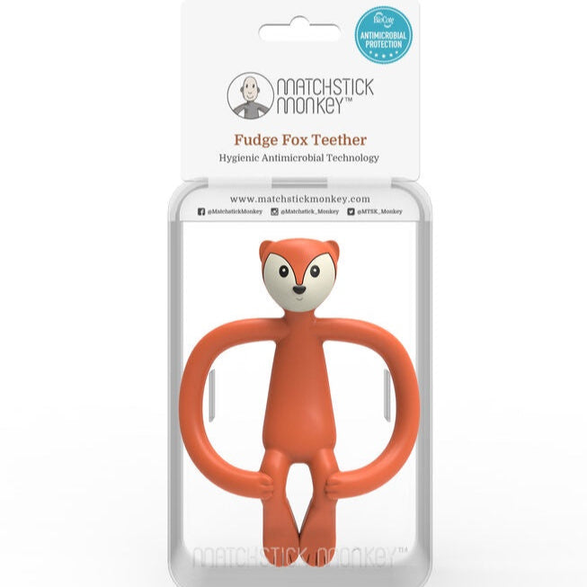 Matchstick Monkey Animal Teether - Fox Anti Microbial