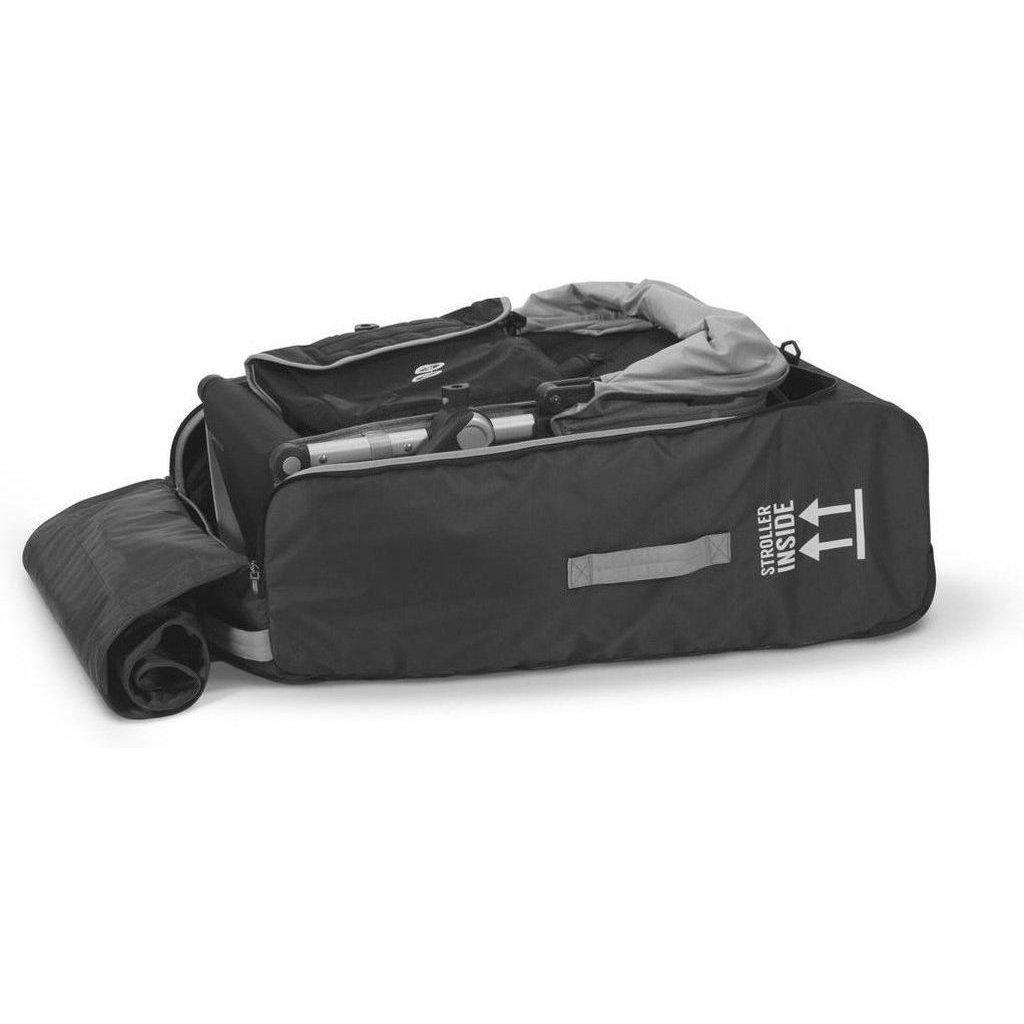 Showing stroller inside the travel bag.
