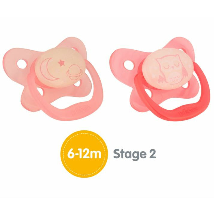 Dr Brown's PreVent Glow in the Dark Pacifier - 2pk