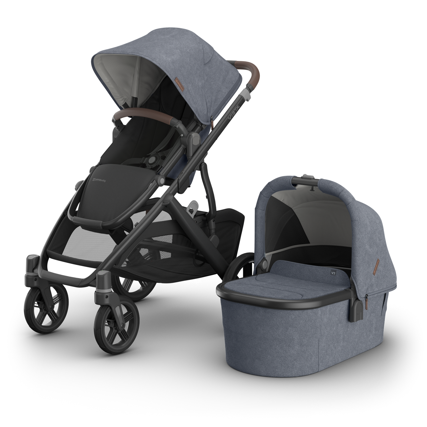 UPPAbaby VISTA V3 Stroller, Maxi Cosi Pebble 360 Pro2 capsule & Family Fix Base with Slide Tech Bundle