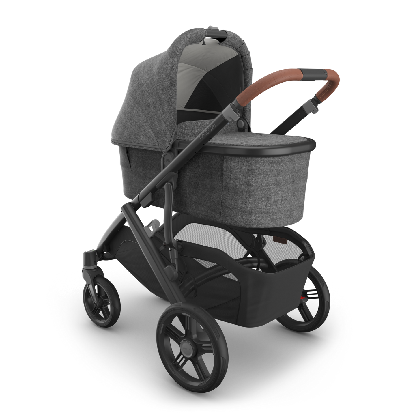 UPPAbaby Vista V3 Stroller with Bassinet - Greyson (Charcoal Melange + Carbon Frame + Saddle Leather