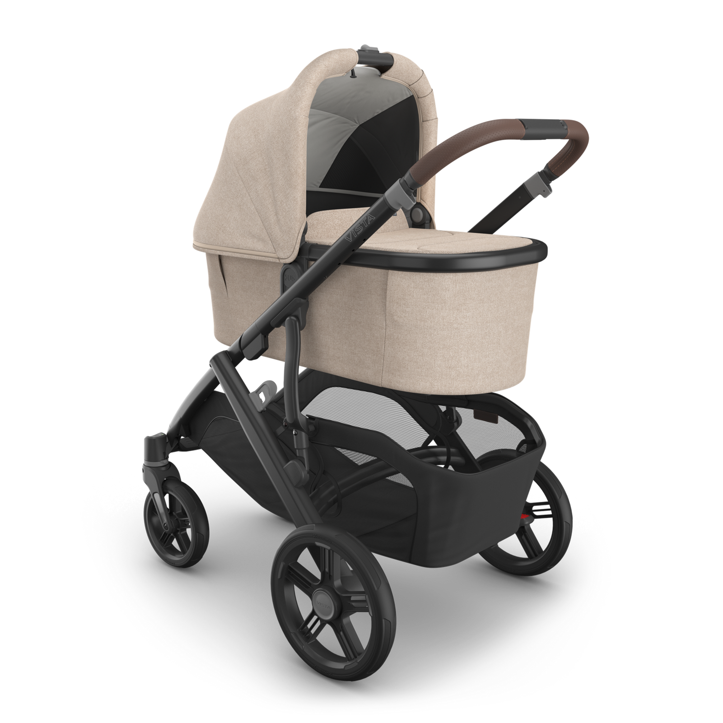 UPPAbaby Vista V3 Stroller with Bassinet - Liam (Oat Melange + Carbon Frame + Chestnut Leather)