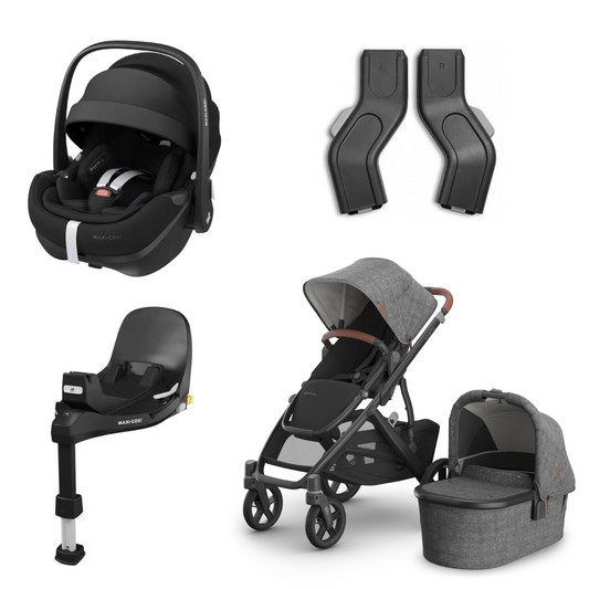 UPPAbaby VISTA V3 Stroller, Maxi Cosi Pebble 360 Pro capsule & Familyfix 360 Pro SlideTech swivel base Bundle