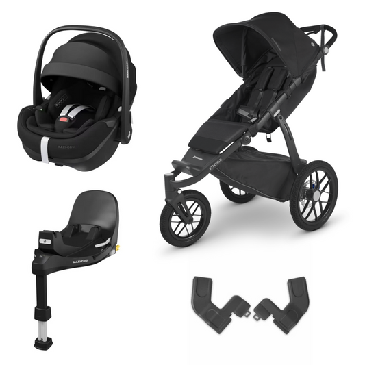 UPPAbaby RIDGE, Maxi Cosi Pebble 360 Pro capsule & Familyfix 360 Pro SlideTech swivel base bundle