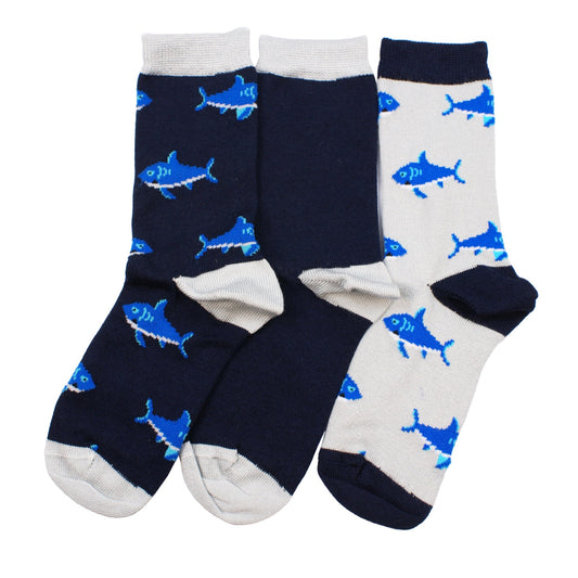 Columbine Sharks In The Water 3 Pair Pack Grey/Navy