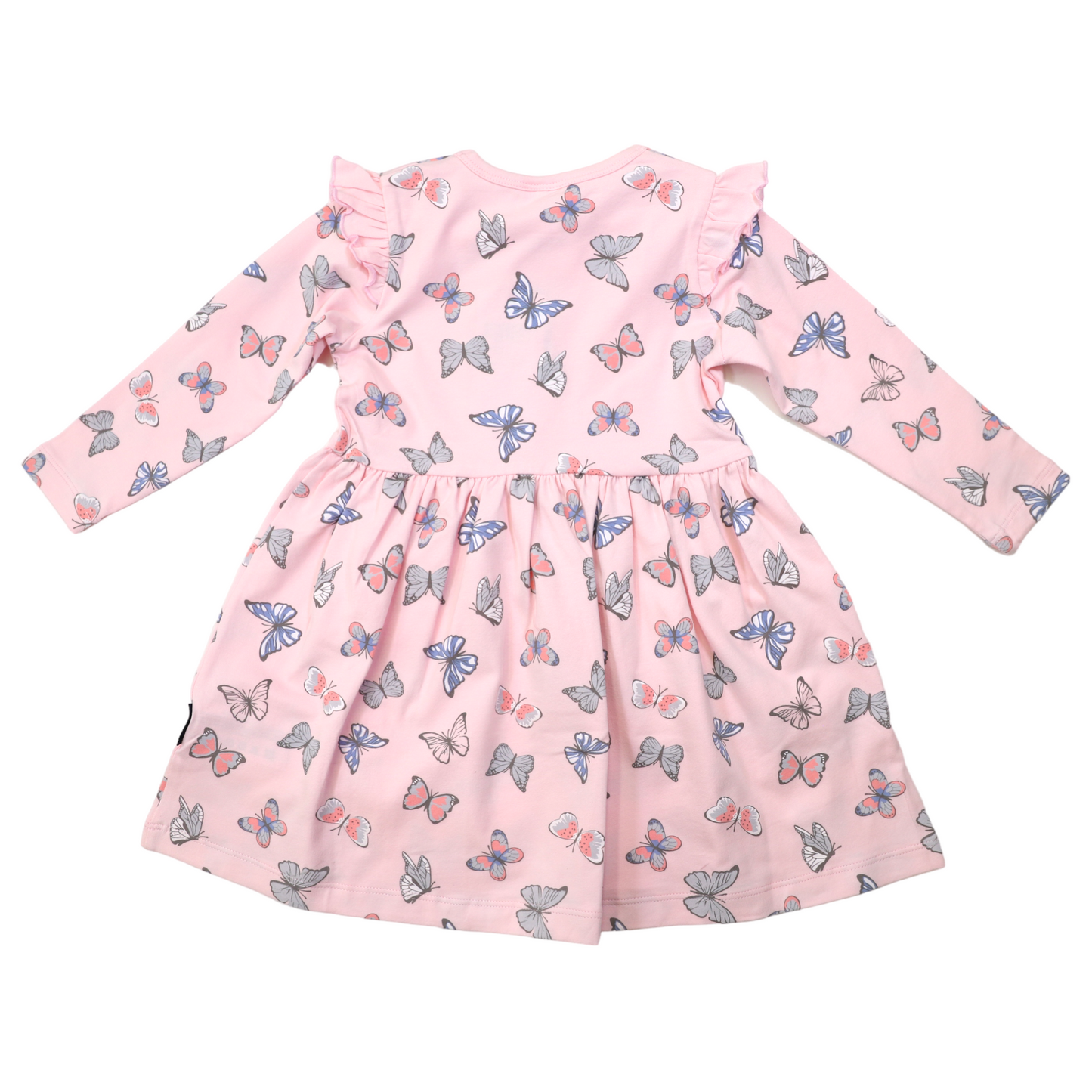 Korango Butterfly Print Long Sleeve Dress Fairytale Pink