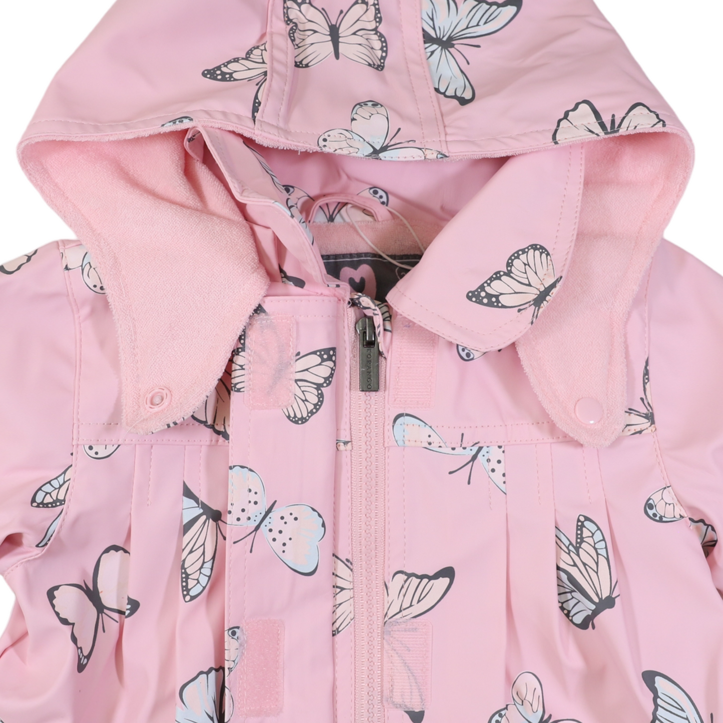 Korango Butterfly Colour Change Terry Towelling Lined Raincoat Fairytale Pink