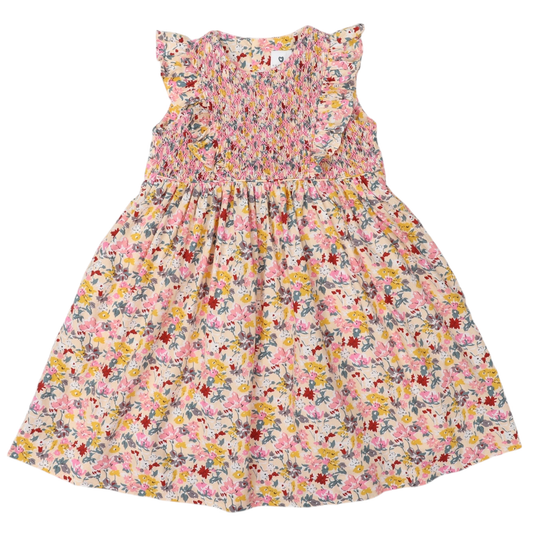 Korango Smocked Dress Floral Pink