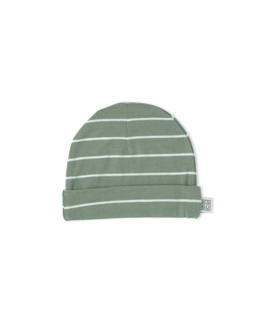 Babu Merino Hat - Sage stripe