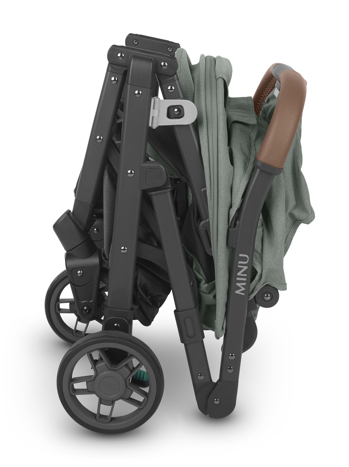 UPPAbaby Minu V2 Stroller - Green Melange + Carbon Frame (Gwen)