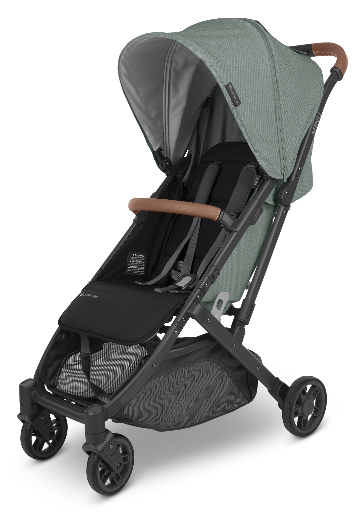 UPPAbaby MINU V2 Stroller - Charcoal Melange + Carbon Frame (Greyson)