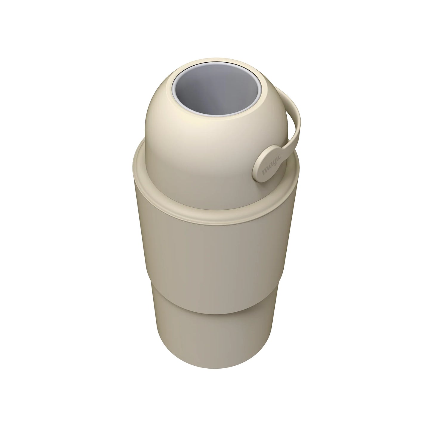 Magic Heka Large Telescopic Nappy Bin Beige on a white background 