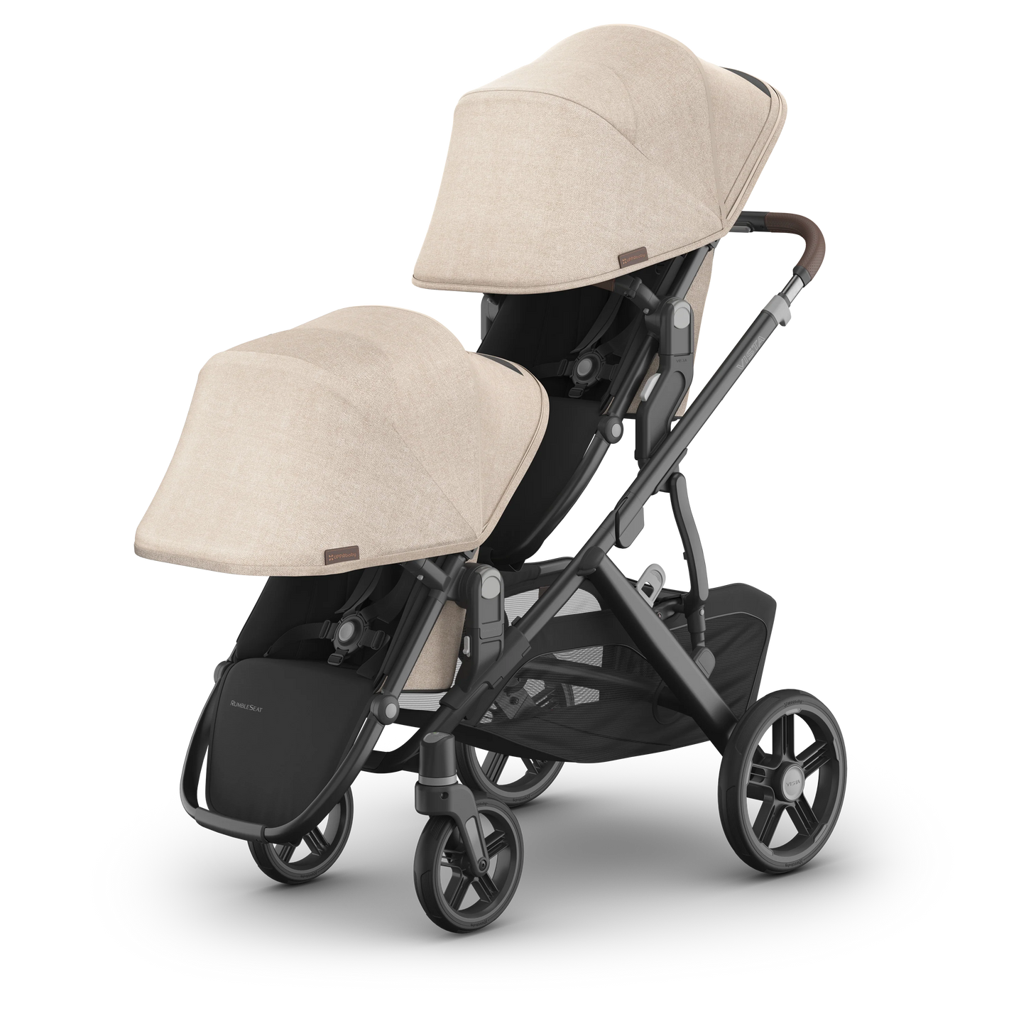 UPPAbaby VISTA V3 RumbleSeat - Oat Melange/Carbon/Chestnut Leather (Liam)