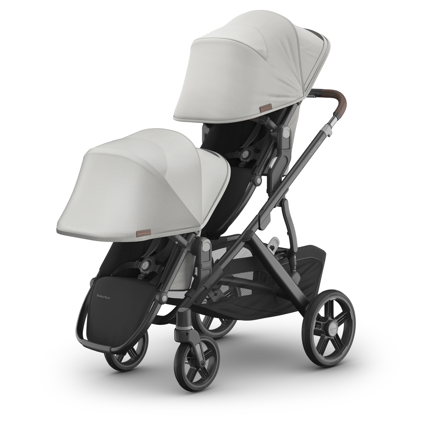 UPPAbaby VISTA V3 RumbleSeat - Pearl Grey Jacquard/Carbon Frame/ Chestnut Leather (Savannah)