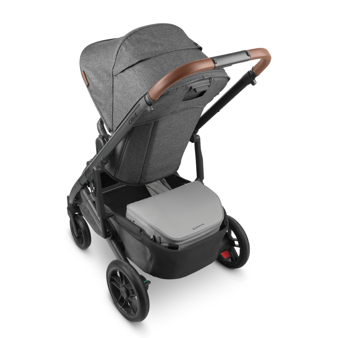 UPPbaby Bevvy Cooler Bag shown in stroller basket. 
