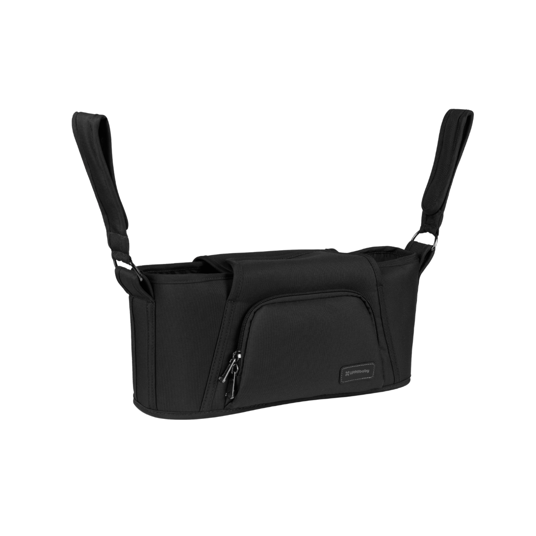 Black Parent organiser for UPPAbaby stroller on a white background