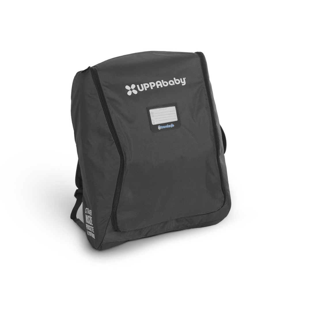 Black travel bag for UPPAbaby Minu Travel Stroller. 