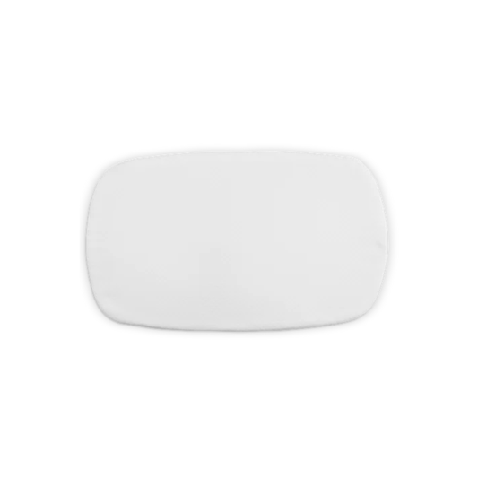 white waterproof mattress cover for UPPAbaby Soma bassinet on a white background. 