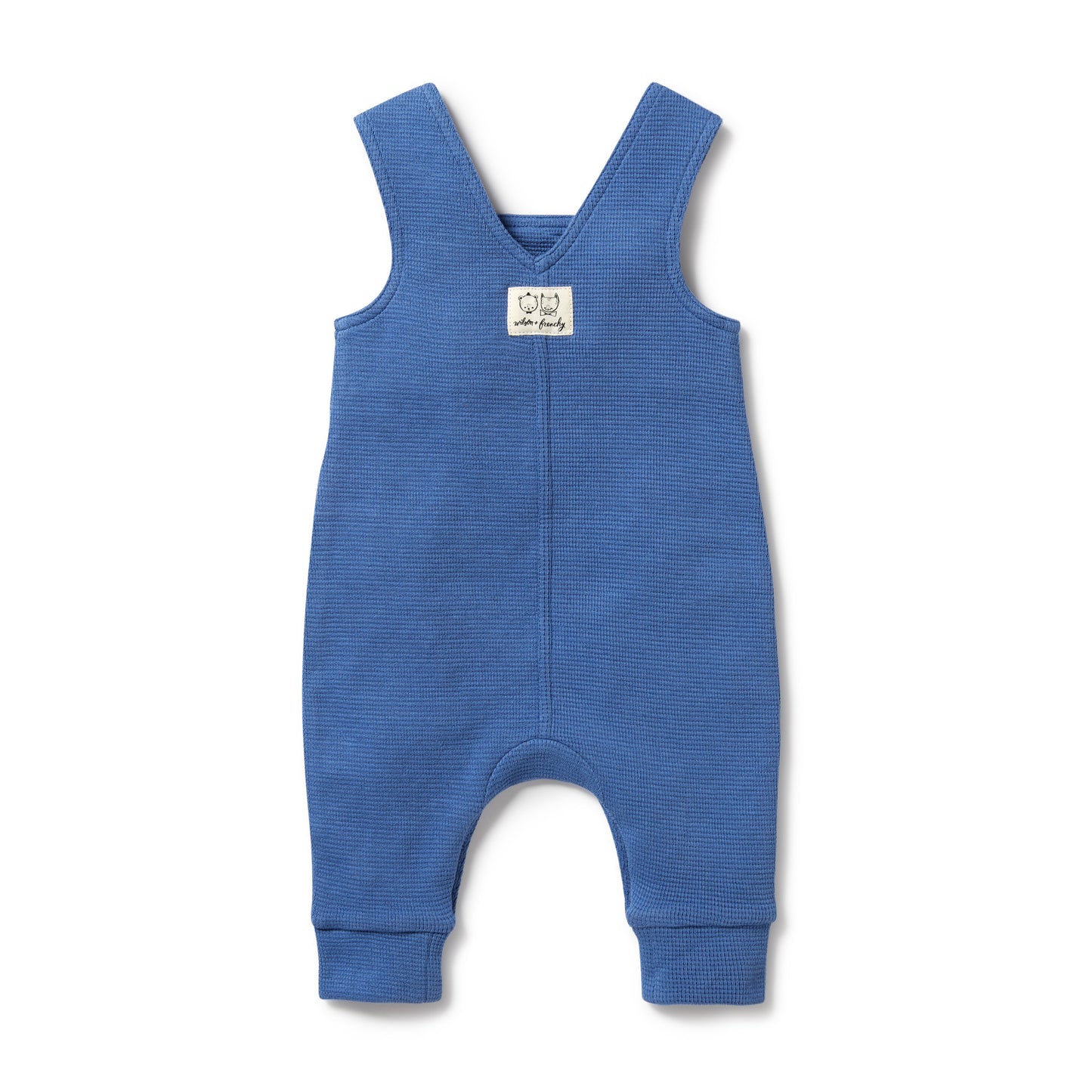 Wilson + Frenchy Brilliant Blue Organic Waffle Overalls