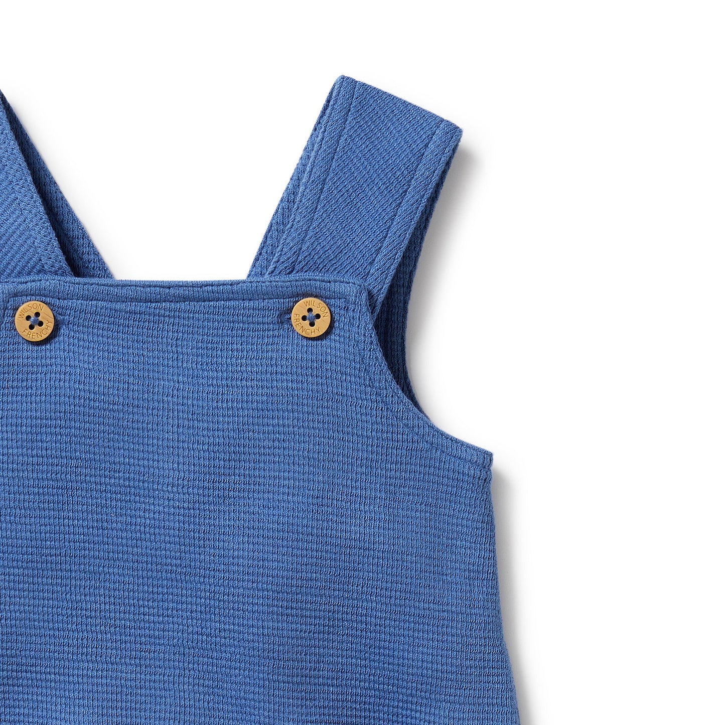 Wilson + Frenchy Brilliant Blue Organic Waffle Overalls