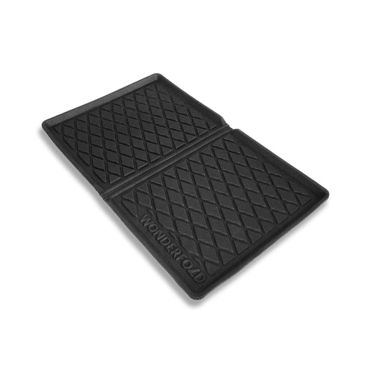 Black rubber mat with diamond pattern on a white background for Wonderfold W4 Stroller Wagons. 