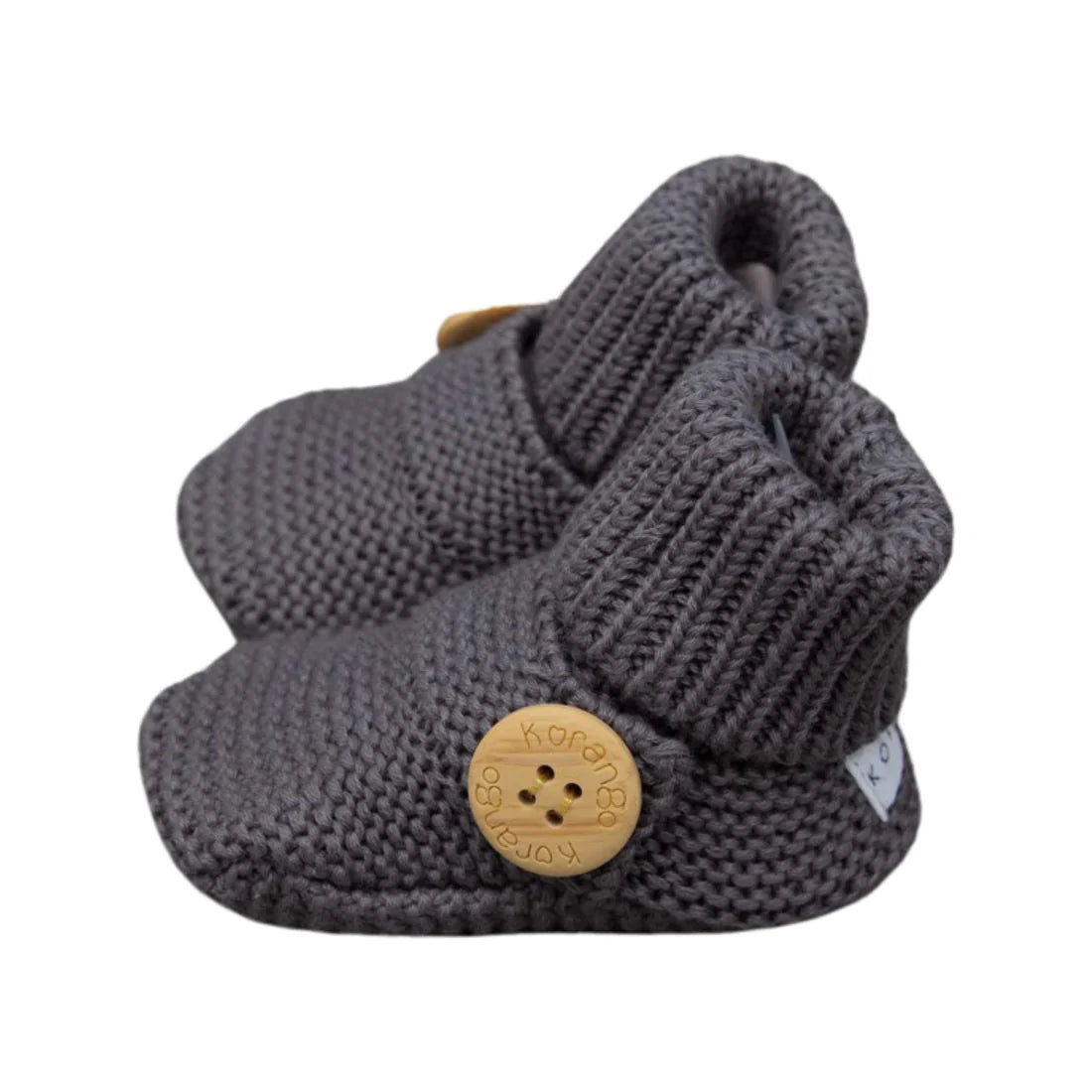 Korango Cotton Knit Bootie with Gift Box - Charcoal Grey