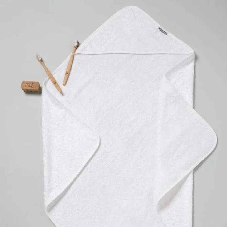 Little Bamboo Hooded Towel - White