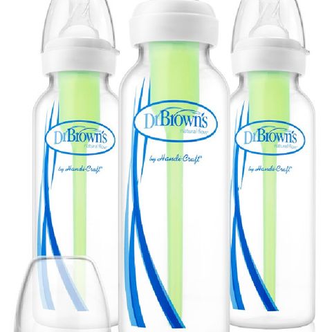 Dr Brown's 270ml Options+ Feeding Bottle With Level 1 Teat - Wide Neck - 3pk