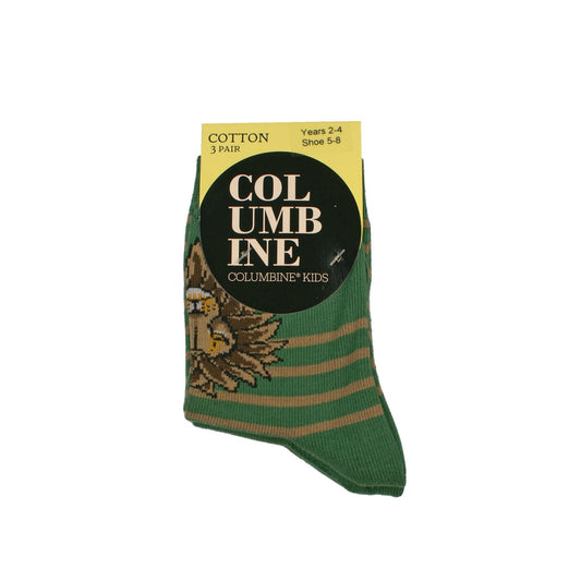 Columbine Lion Crew 3 Pair Pack Bottle/Chocolate