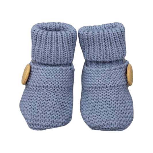 Korango Knitted Booties Button Bootie - Blue