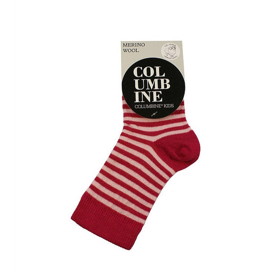Columbine Stripe Merino Crew Sock Buddleia/Cherry